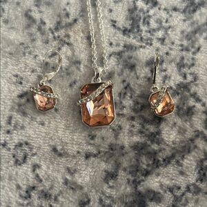 Orange Jewelry Set necklace and earrings